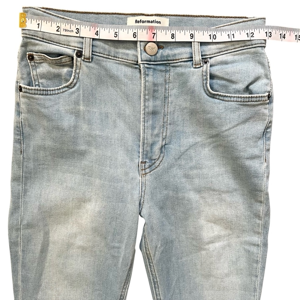 Reformation High & Skinny Jeans Amalfi Wash Denim Stretchy Sz 26 - Picture 6 of 8